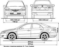 Габариты автомобиля Mazda 6 MPS